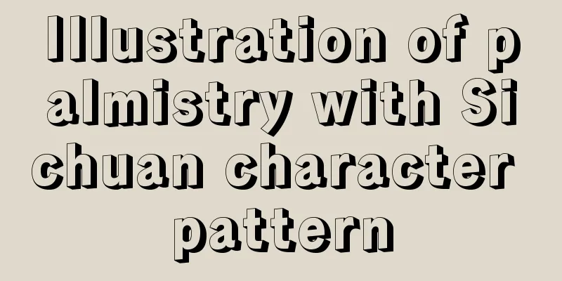 Illustration of palmistry with Sichuan character pattern