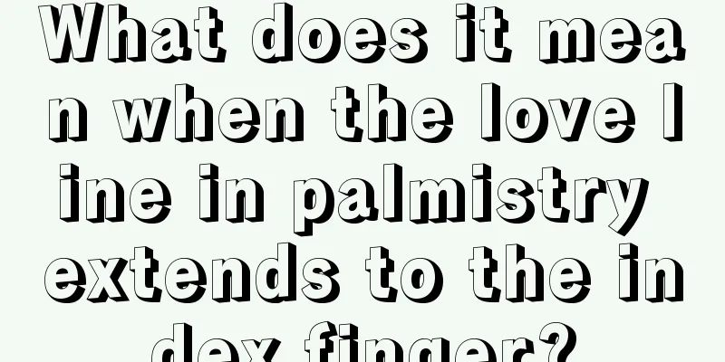 What does it mean when the love line in palmistry extends to the index finger?