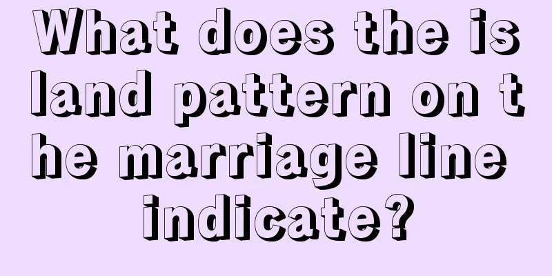 What does the island pattern on the marriage line indicate?