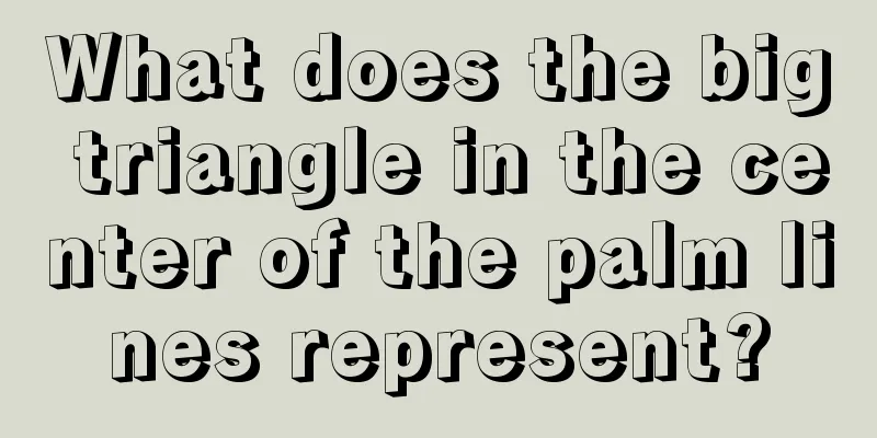 What does the big triangle in the center of the palm lines represent?