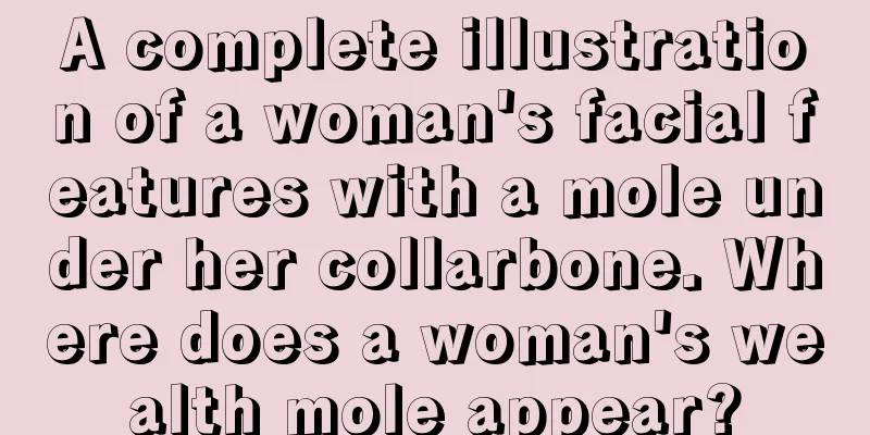 A complete illustration of a woman's facial features with a mole under her collarbone. Where does a woman's wealth mole appear?