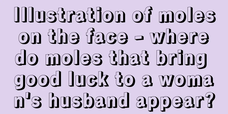 Illustration of moles on the face - where do moles that bring good luck to a woman's husband appear?
