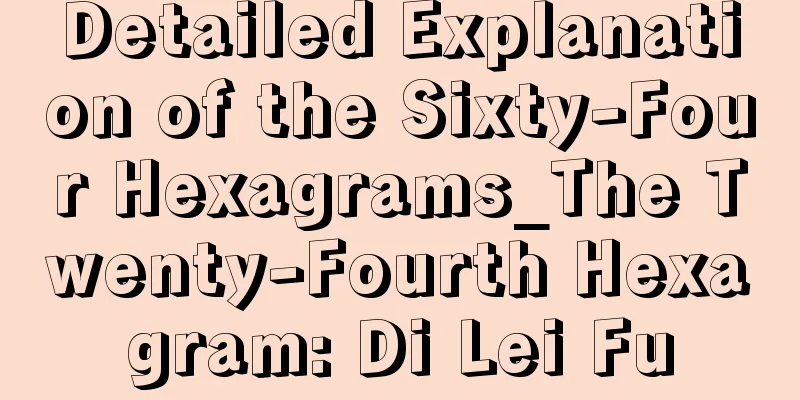 Detailed Explanation of the Sixty-Four Hexagrams_The Twenty-Fourth Hexagram: Di Lei Fu