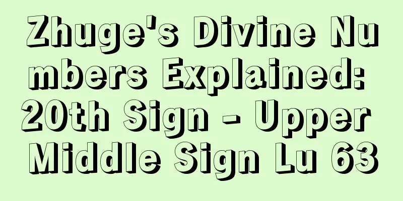 Zhuge's Divine Numbers Explained: 20th Sign - Upper Middle Sign Lu 63