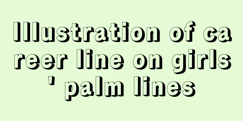 Illustration of career line on girls' palm lines