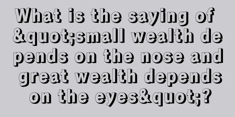 What is the saying of "small wealth depends on the nose and great wealth depends on the eyes"?