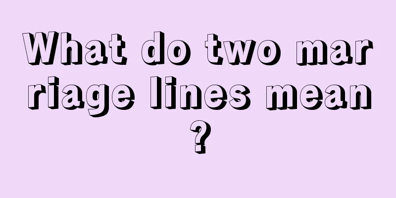 What do two marriage lines mean?