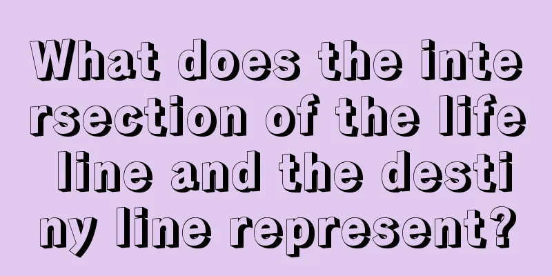 What does the intersection of the life line and the destiny line represent?