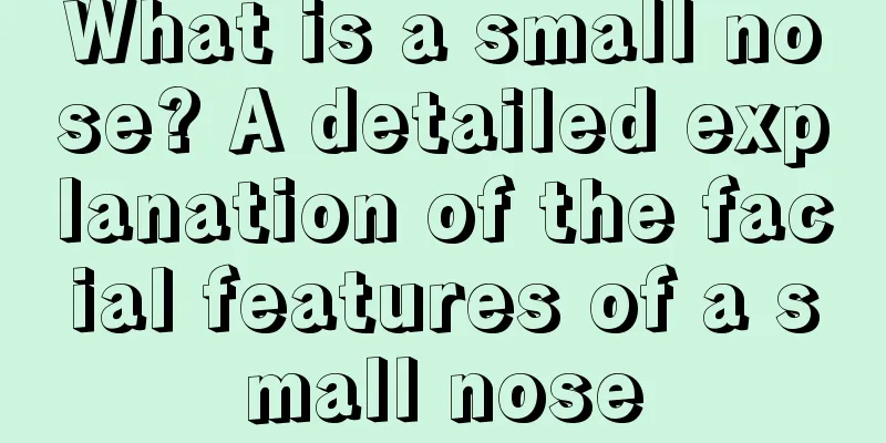 What is a small nose? A detailed explanation of the facial features of a small nose