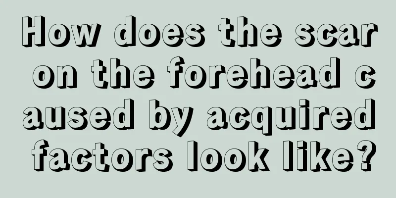 How does the scar on the forehead caused by acquired factors look like?