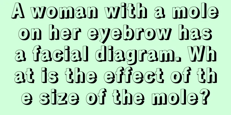 A woman with a mole on her eyebrow has a facial diagram. What is the effect of the size of the mole?