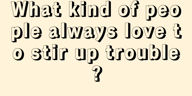 What kind of people always love to stir up trouble?