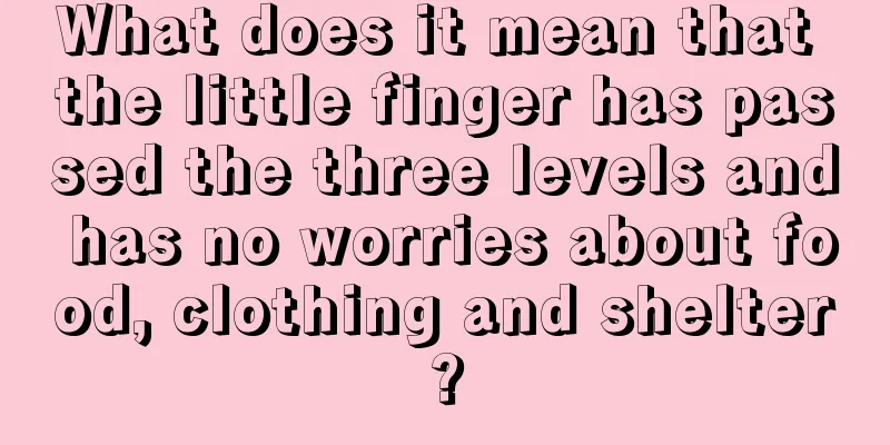 What does it mean that the little finger has passed the three levels and has no worries about food, clothing and shelter?