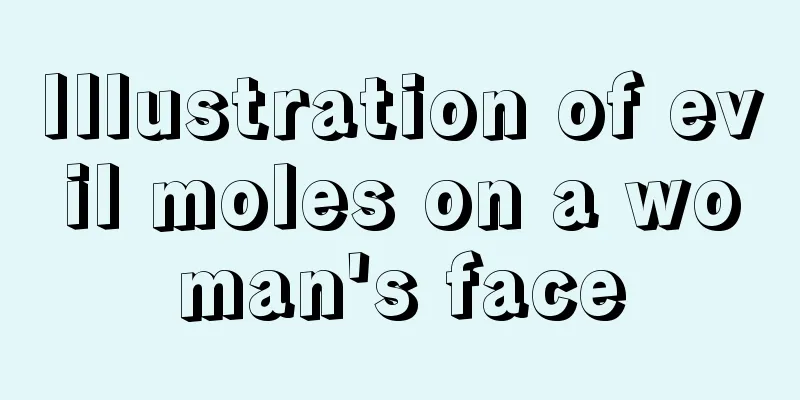 Illustration of evil moles on a woman's face