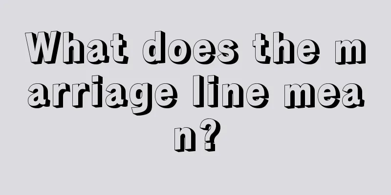 What does the marriage line mean?