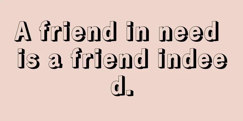 A friend in need is a friend indeed.