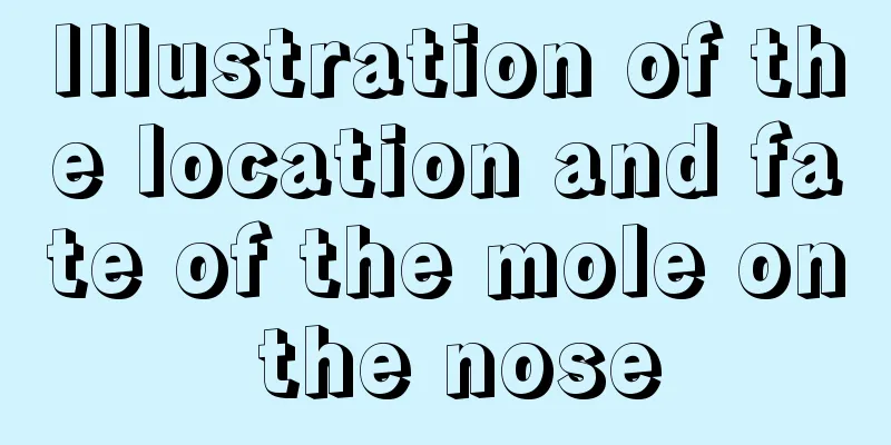 Illustration of the location and fate of the mole on the nose