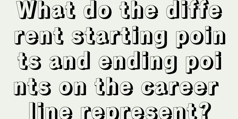 What do the different starting points and ending points on the career line represent?