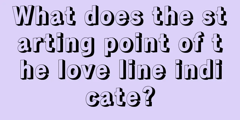 What does the starting point of the love line indicate?