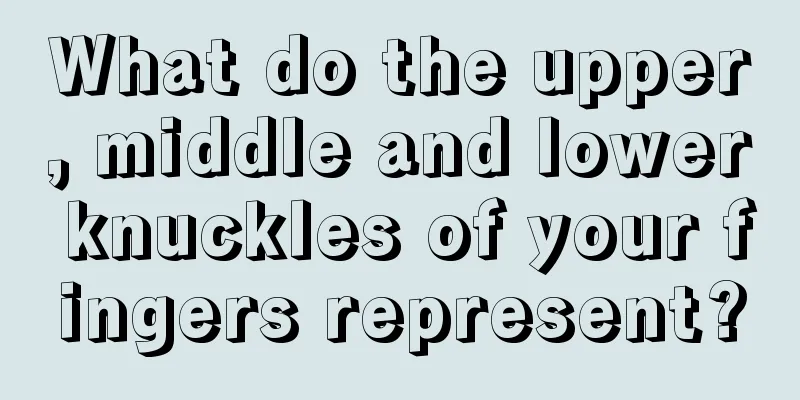 What do the upper, middle and lower knuckles of your fingers represent?