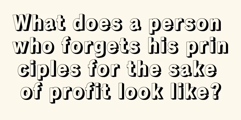 What does a person who forgets his principles for the sake of profit look like?