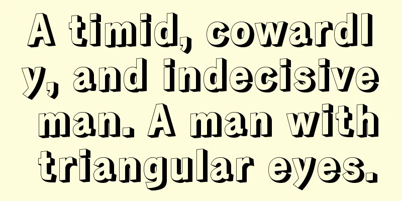 A timid, cowardly, and indecisive man. A man with triangular eyes.