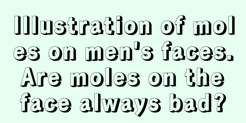 Illustration of moles on men's faces. Are moles on the face always bad?