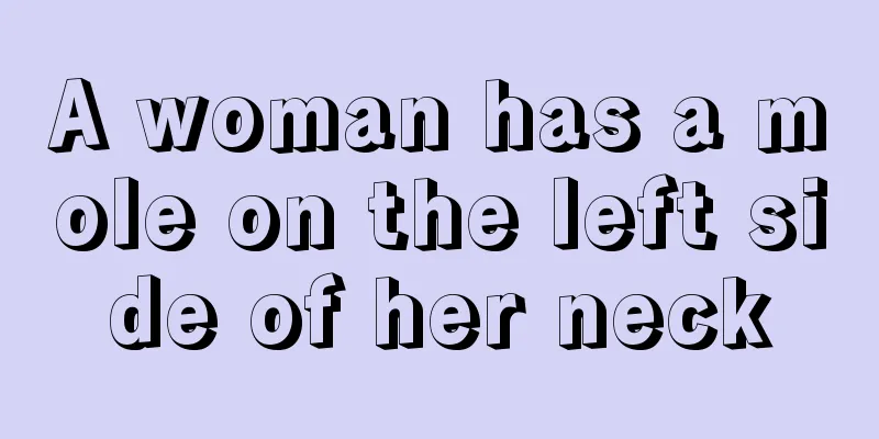 A woman has a mole on the left side of her neck