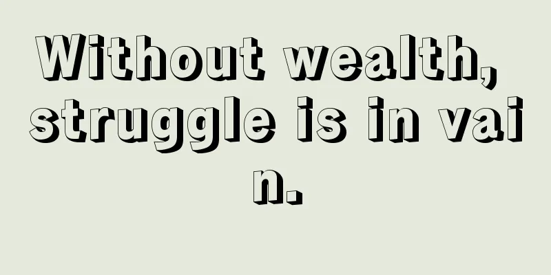Without wealth, struggle is in vain.