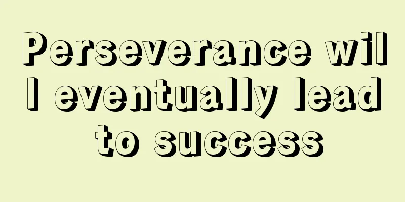 Perseverance will eventually lead to success