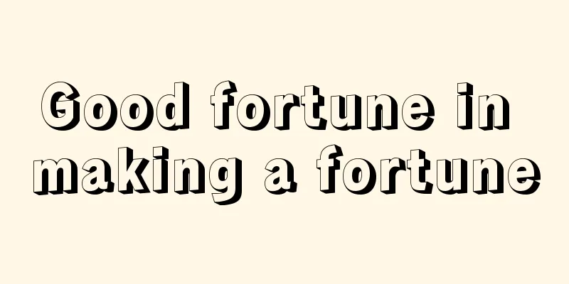 Good fortune in making a fortune