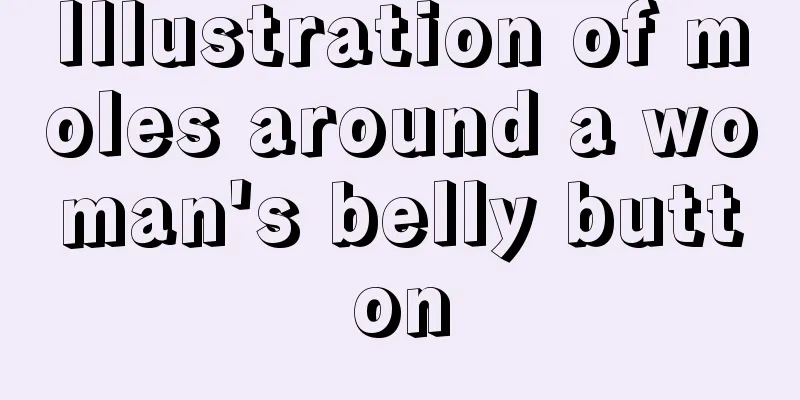 Illustration of moles around a woman's belly button