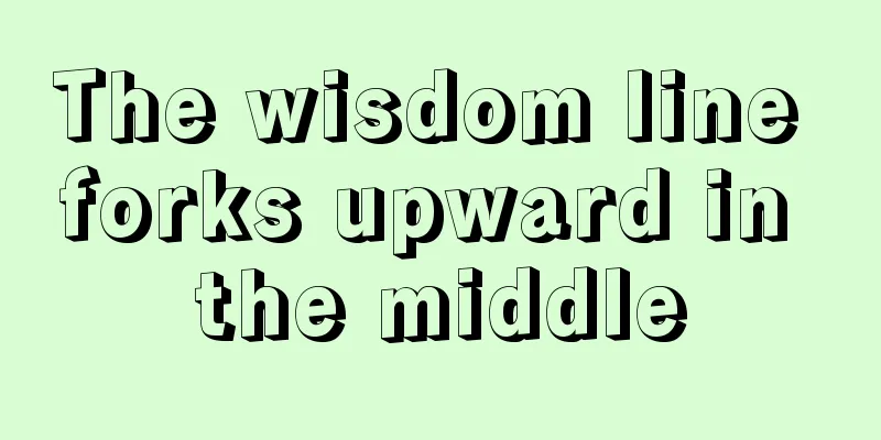 The wisdom line forks upward in the middle