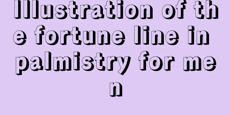 Illustration of the fortune line in palmistry for men