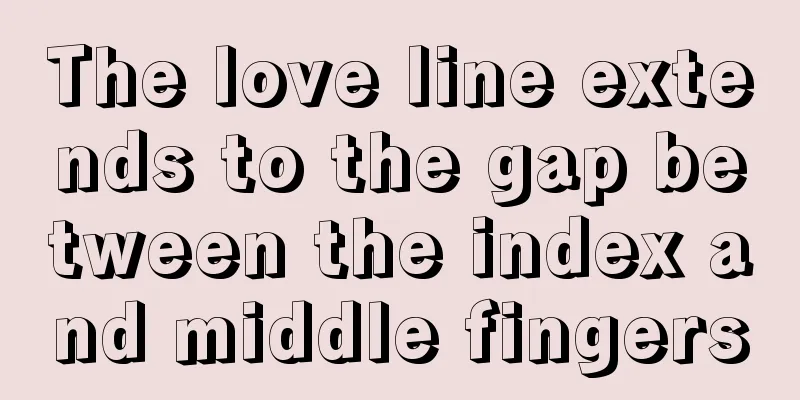 The love line extends to the gap between the index and middle fingers