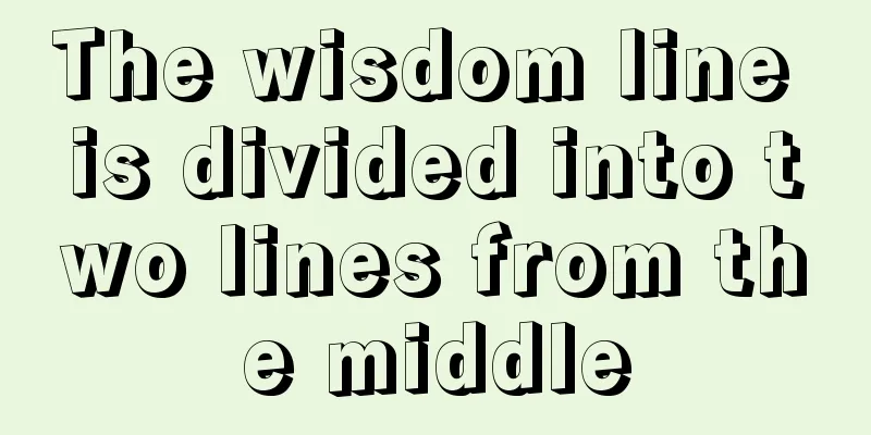 The wisdom line is divided into two lines from the middle