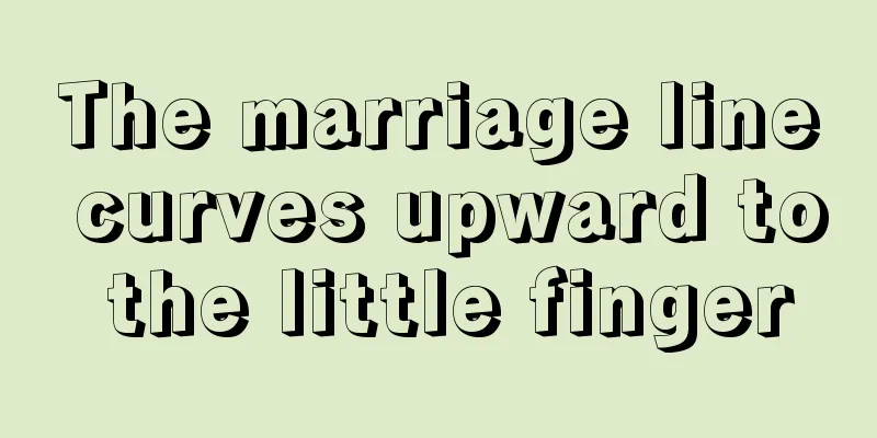 The marriage line curves upward to the little finger