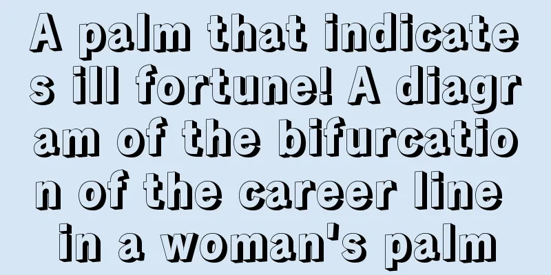 A palm that indicates ill fortune! A diagram of the bifurcation of the career line in a woman's palm
