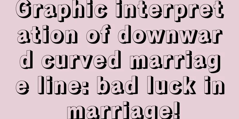 Graphic interpretation of downward curved marriage line: bad luck in marriage!