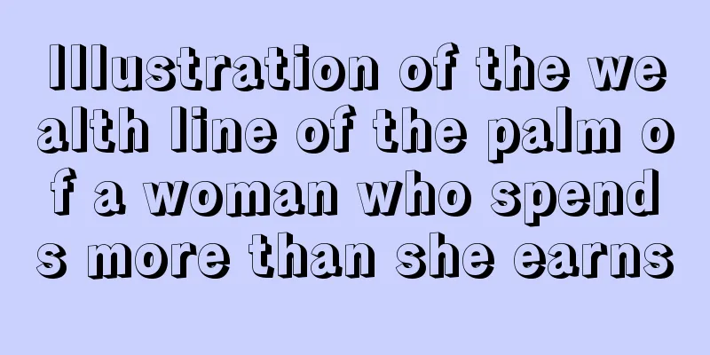 Illustration of the wealth line of the palm of a woman who spends more than she earns