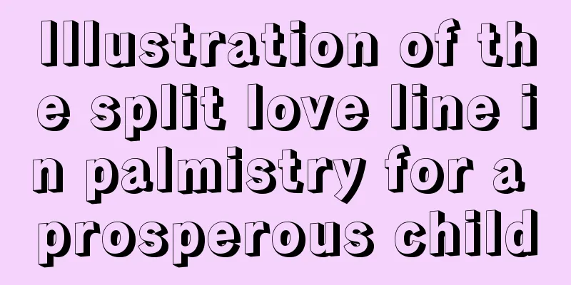 Illustration of the split love line in palmistry for a prosperous child