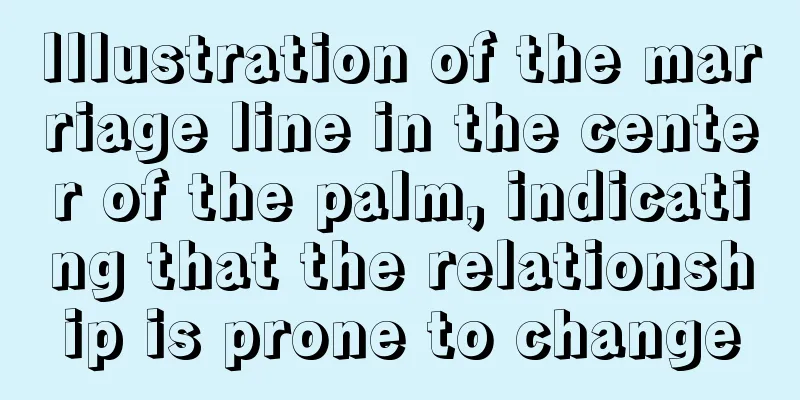 Illustration of the marriage line in the center of the palm, indicating that the relationship is prone to change