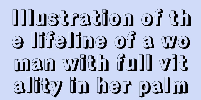 Illustration of the lifeline of a woman with full vitality in her palm