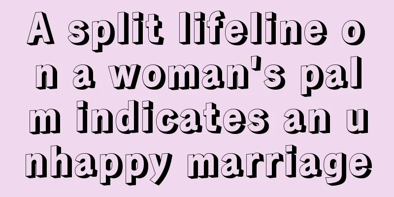 A split lifeline on a woman's palm indicates an unhappy marriage