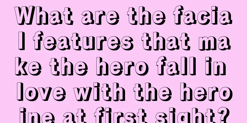 What are the facial features that make the hero fall in love with the heroine at first sight?