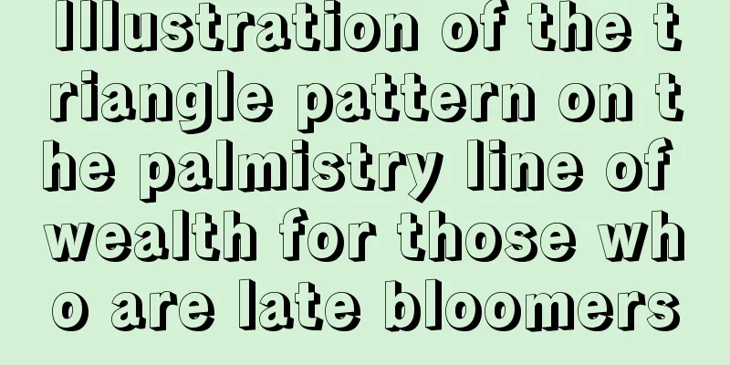 Illustration of the triangle pattern on the palmistry line of wealth for those who are late bloomers