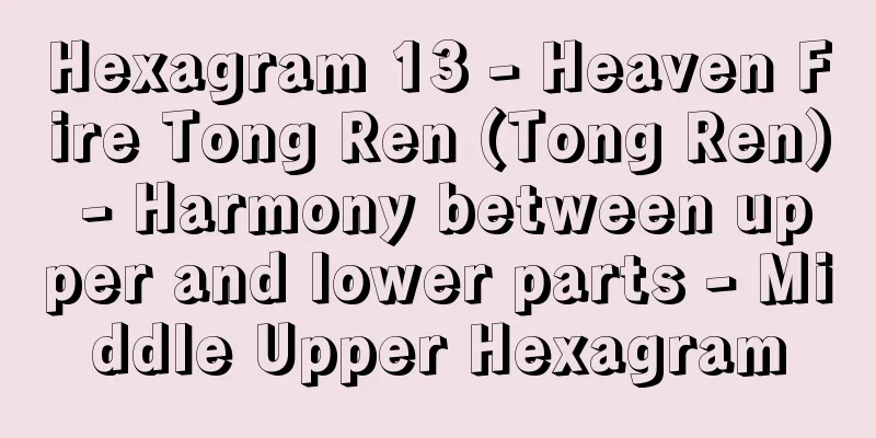 Hexagram 13 - Heaven Fire Tong Ren (Tong Ren) - Harmony between upper and lower parts - Middle Upper Hexagram