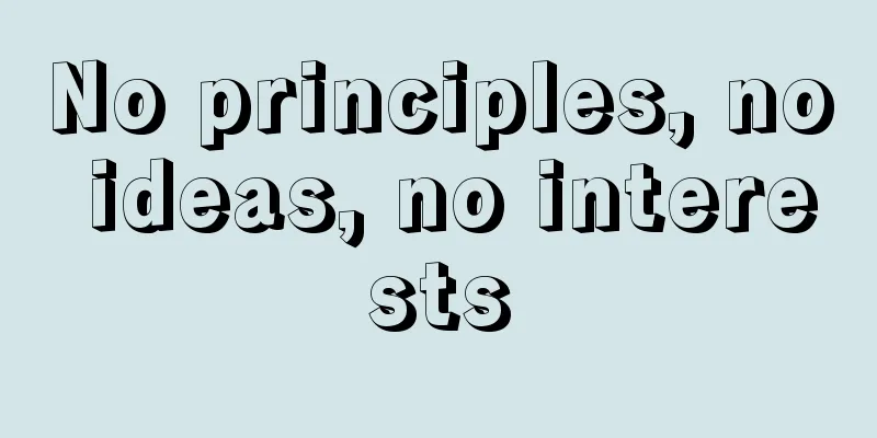 No principles, no ideas, no interests