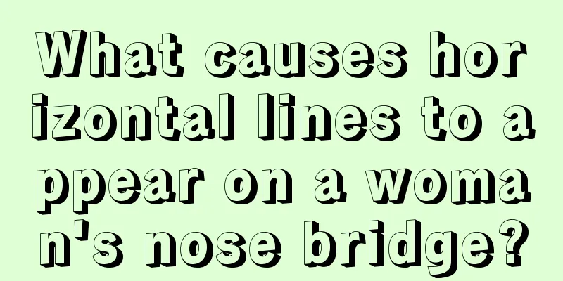 What causes horizontal lines to appear on a woman's nose bridge?