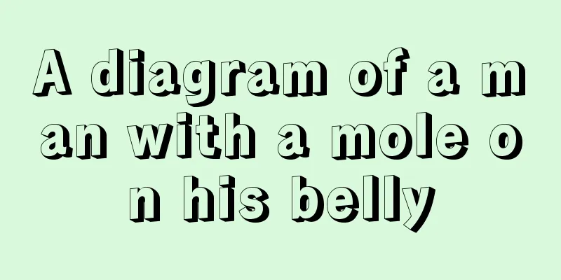 A diagram of a man with a mole on his belly